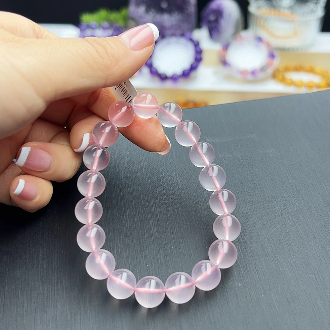 芙蓉石手链未镶嵌爱**糖粉晶10.8mm31.79