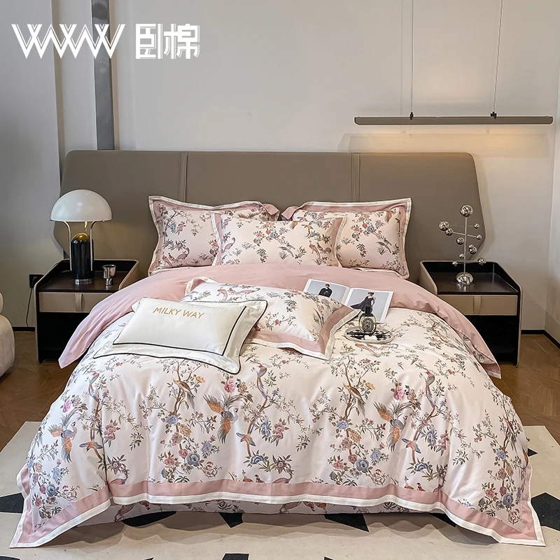WWW 新品上新高端数码印花高端百支全棉四件套 栖迟