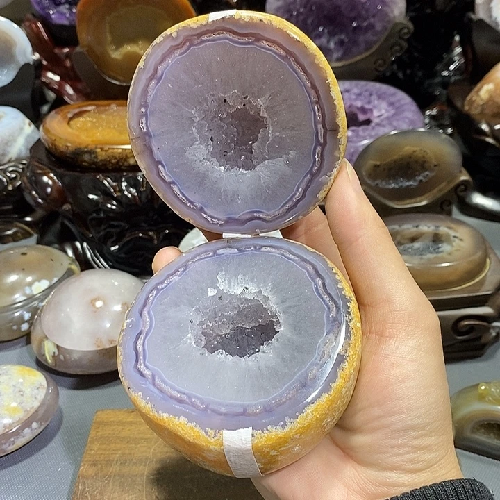 紫晶摆件未镶嵌聚宝盆