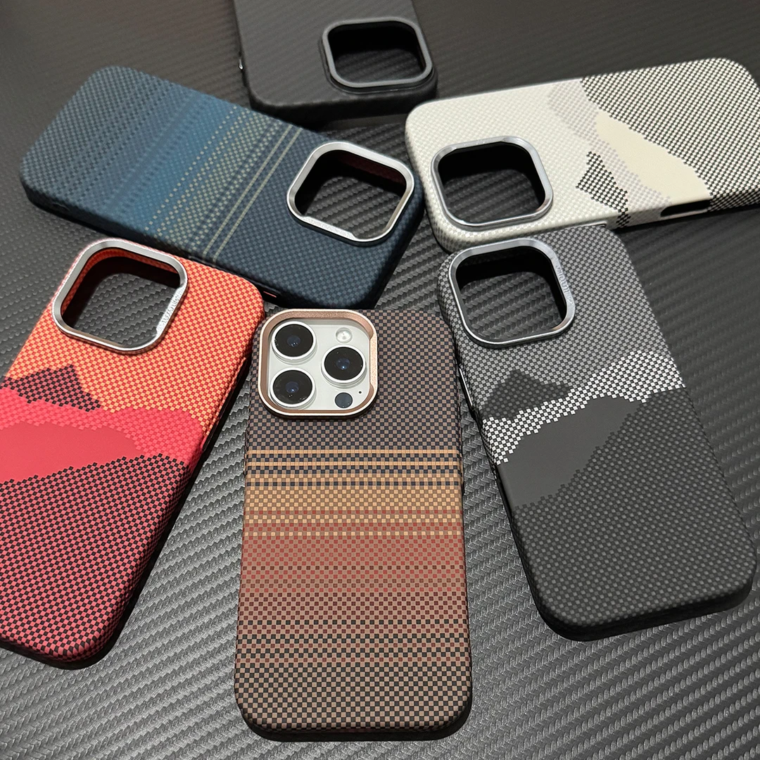 磁吸【凯夫拉纹理】适用苹果iPohen16promax-12pro手机壳 裸机手感