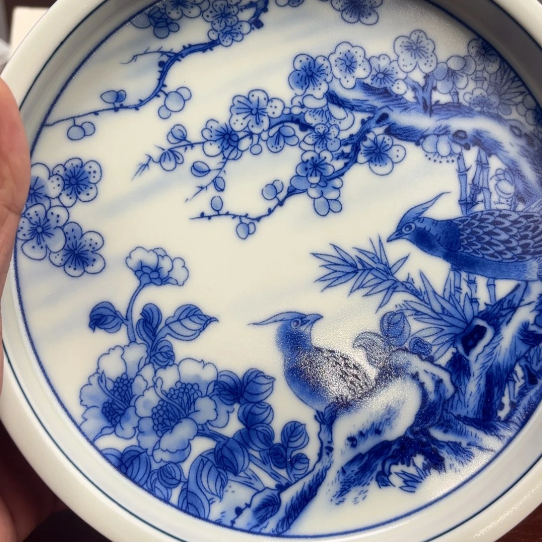 摆件陶微瑕花鸟壶承景德镇发货