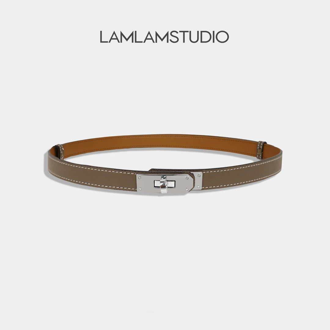 复古简约皮带腰带女士真牛皮皮带带扣 张一琳 L252254S