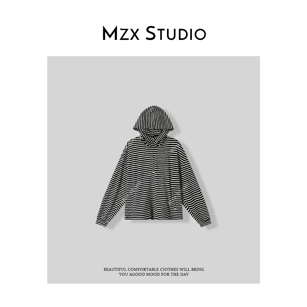 MZX 春季条纹控必入！ 慵懒松弛感连帽外套SY7701-Y