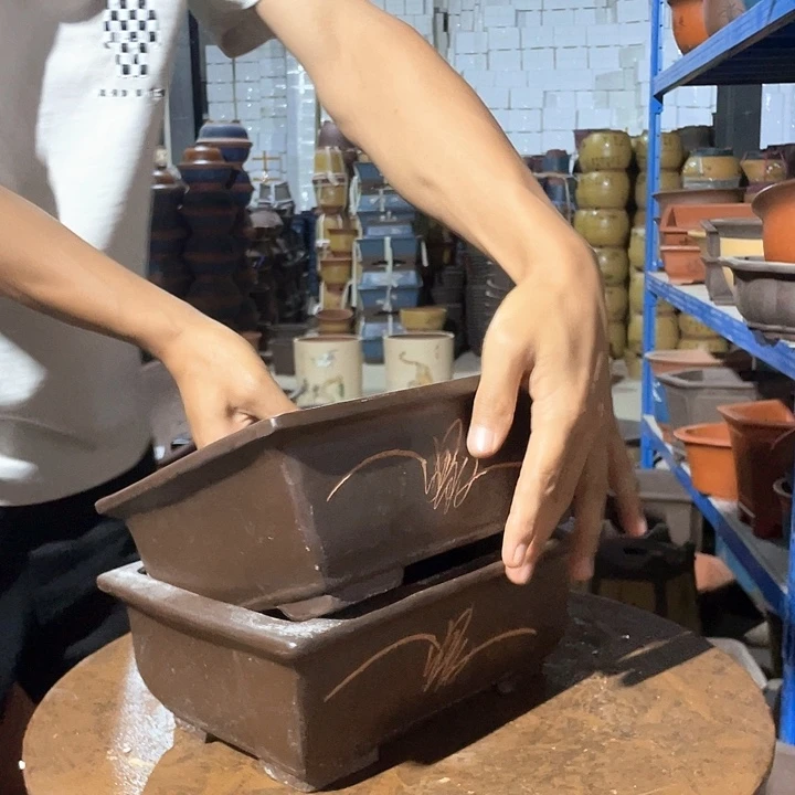 26-26棕色马槽花盆花盆