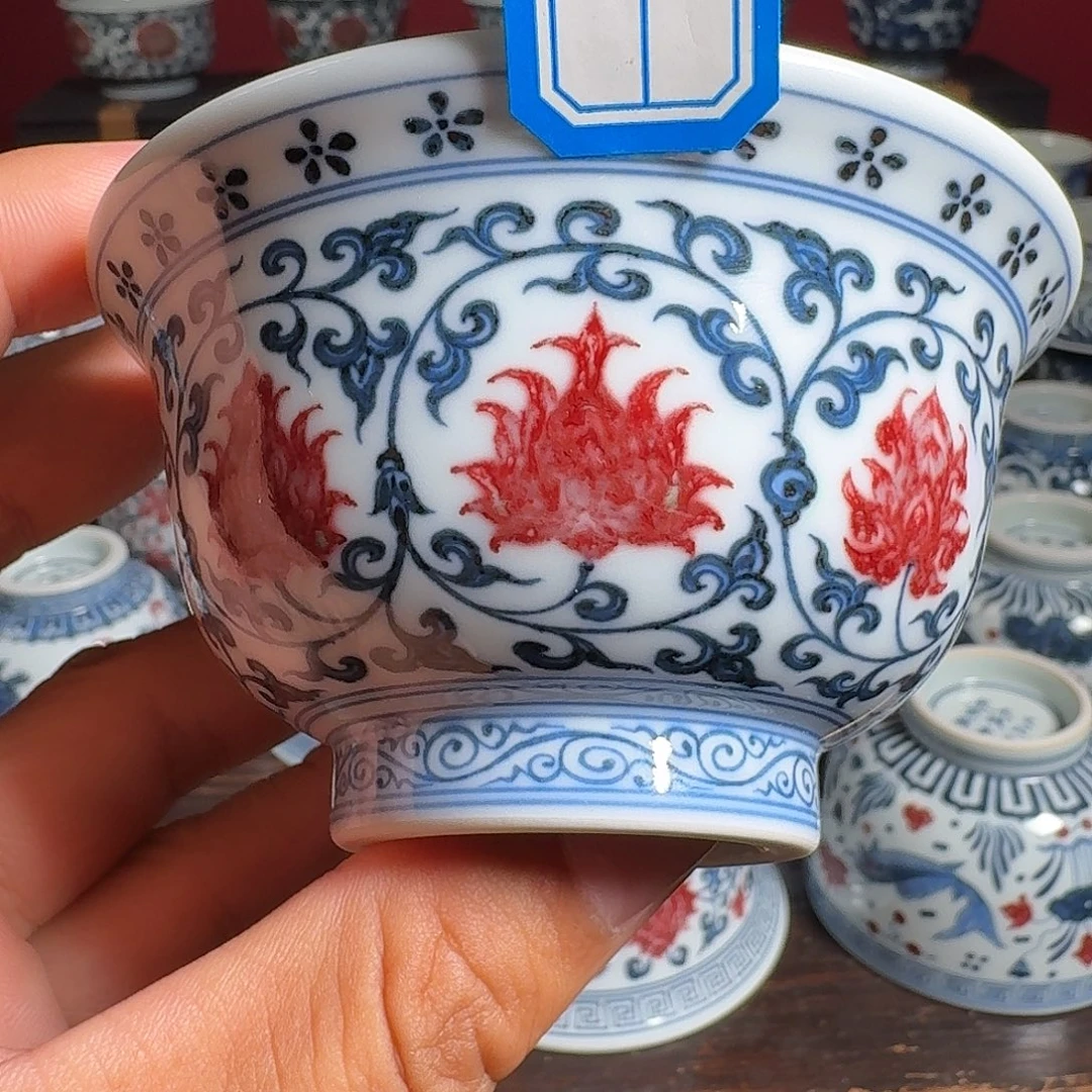 ****I摆件柴窑原矿青花釉里红