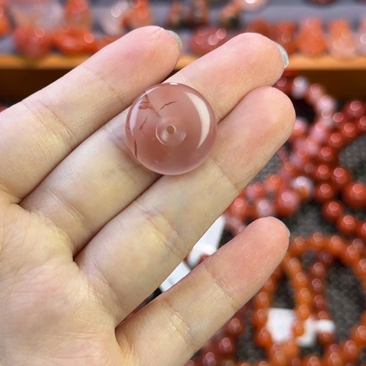 南红玛瑙未镶嵌珠宝半成品平安扣