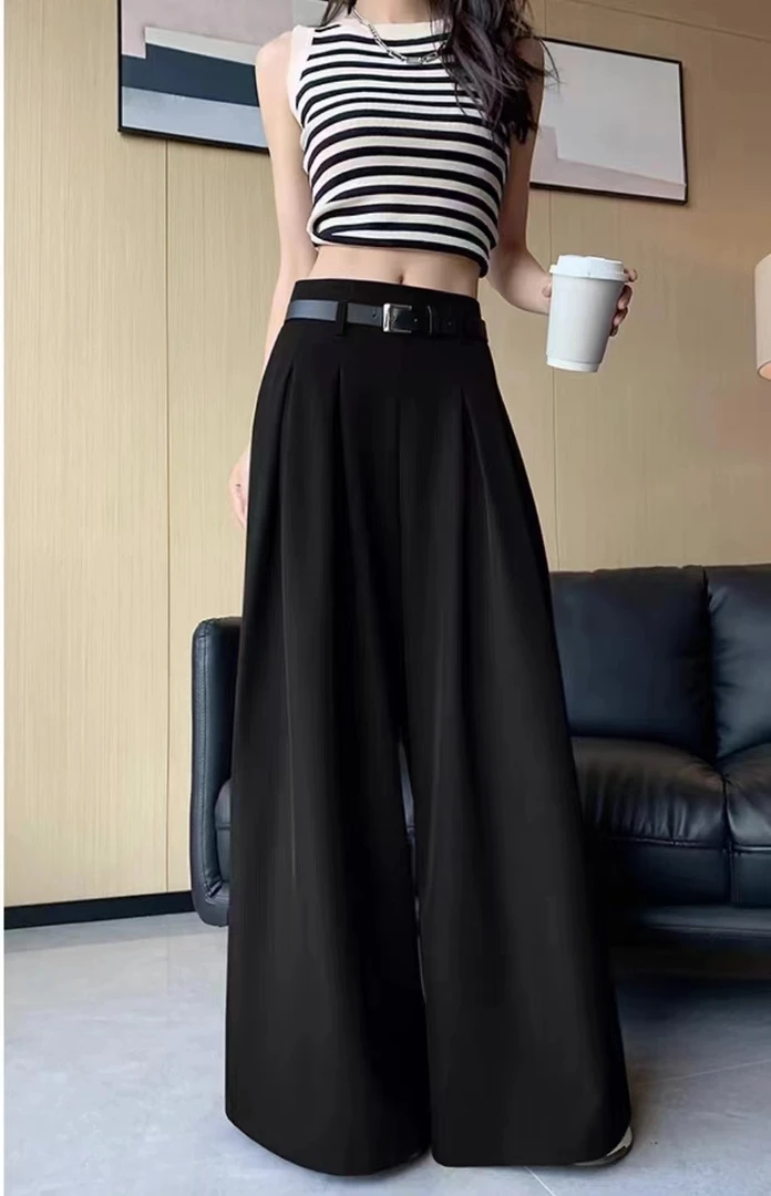 A.Li女装@高级感西装阔腿裤女高腰显瘦垂感拖地西装裤16521-1