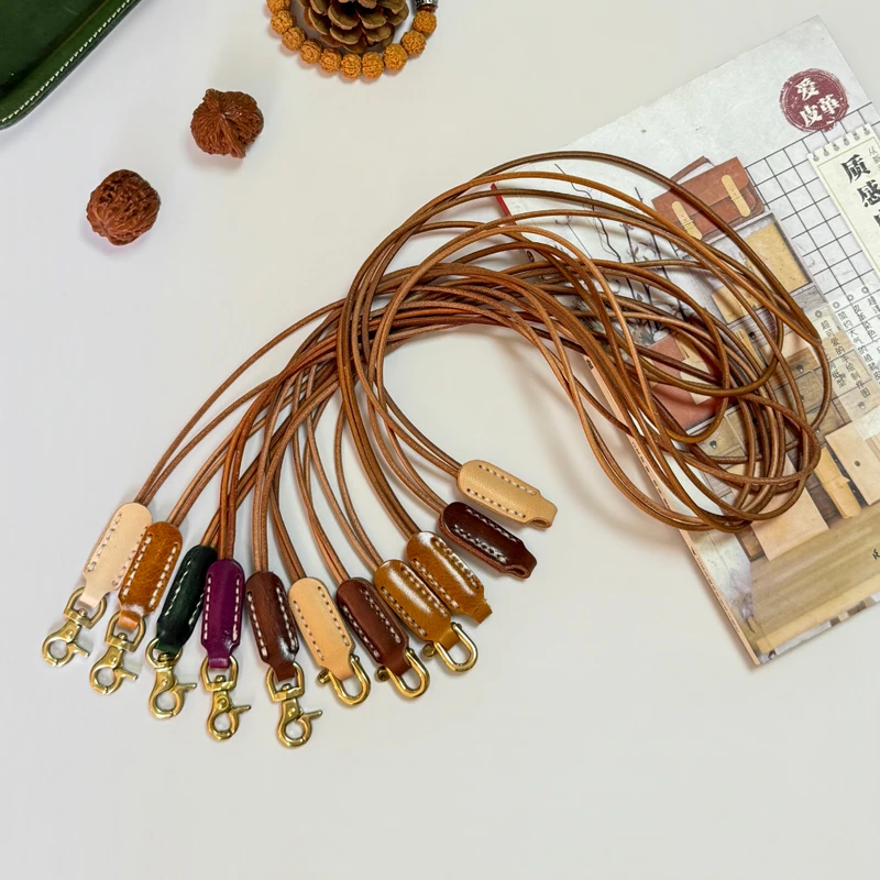帛雲Behfxy牛皮挂脖绳钥匙扣挂绳手工缝线真皮小包包证件手机挂绳