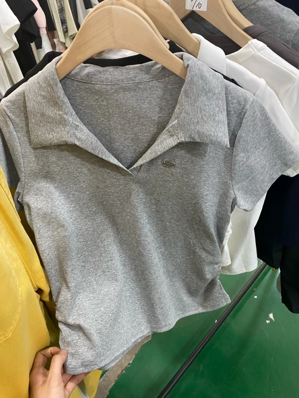 Polo短袖V领收腰款