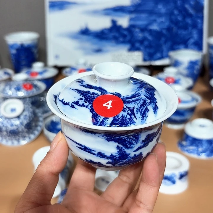 景德镇纯手工手绘盖碗