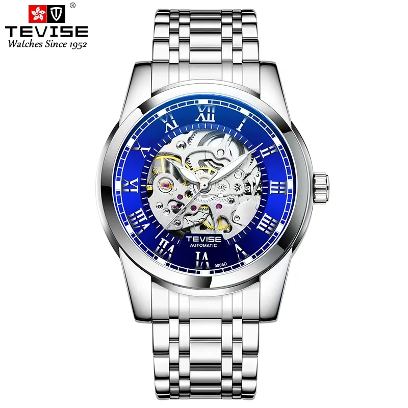 TEVISE金刚狼王-镂空夜光男士时尚机械手表9005D蓝-SS