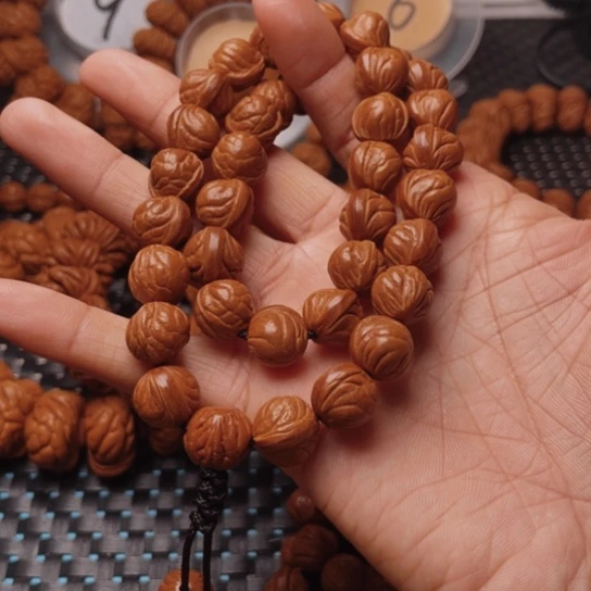 桃核手串风***生龙纹桃核