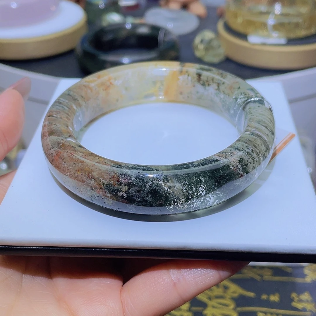 水晶手镯未镶嵌天然彩幽灵59圈