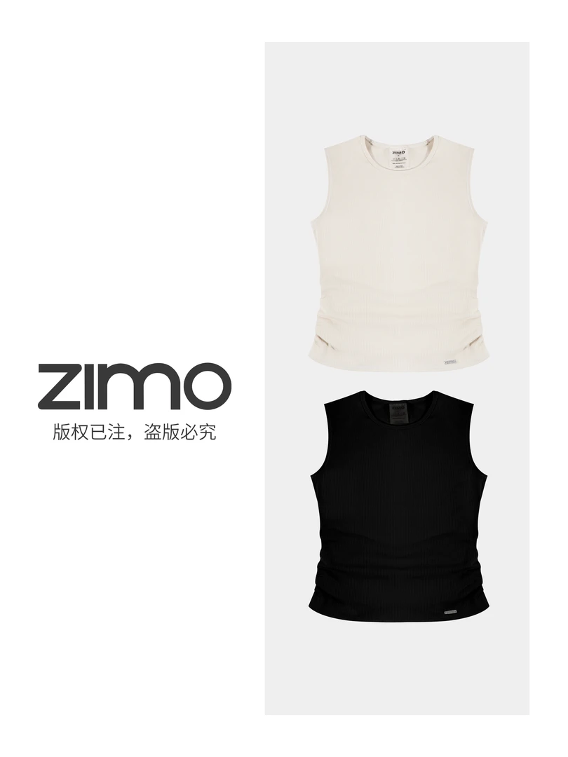 女士背心549白+黑-zimo-运动背心YFBX549