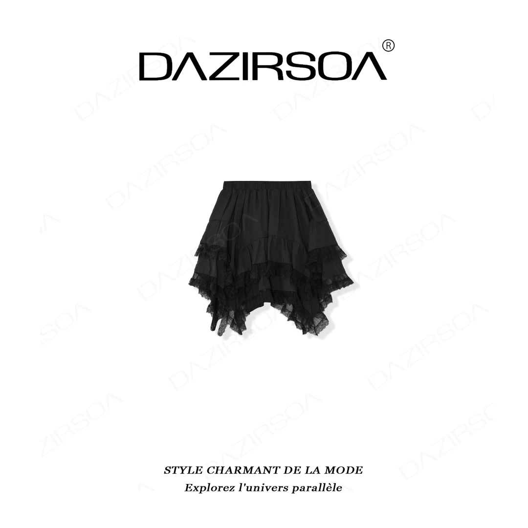 DAZIRSOA/达姿25S/S“夜色温柔”蕾丝花边不规则半身裙 S358