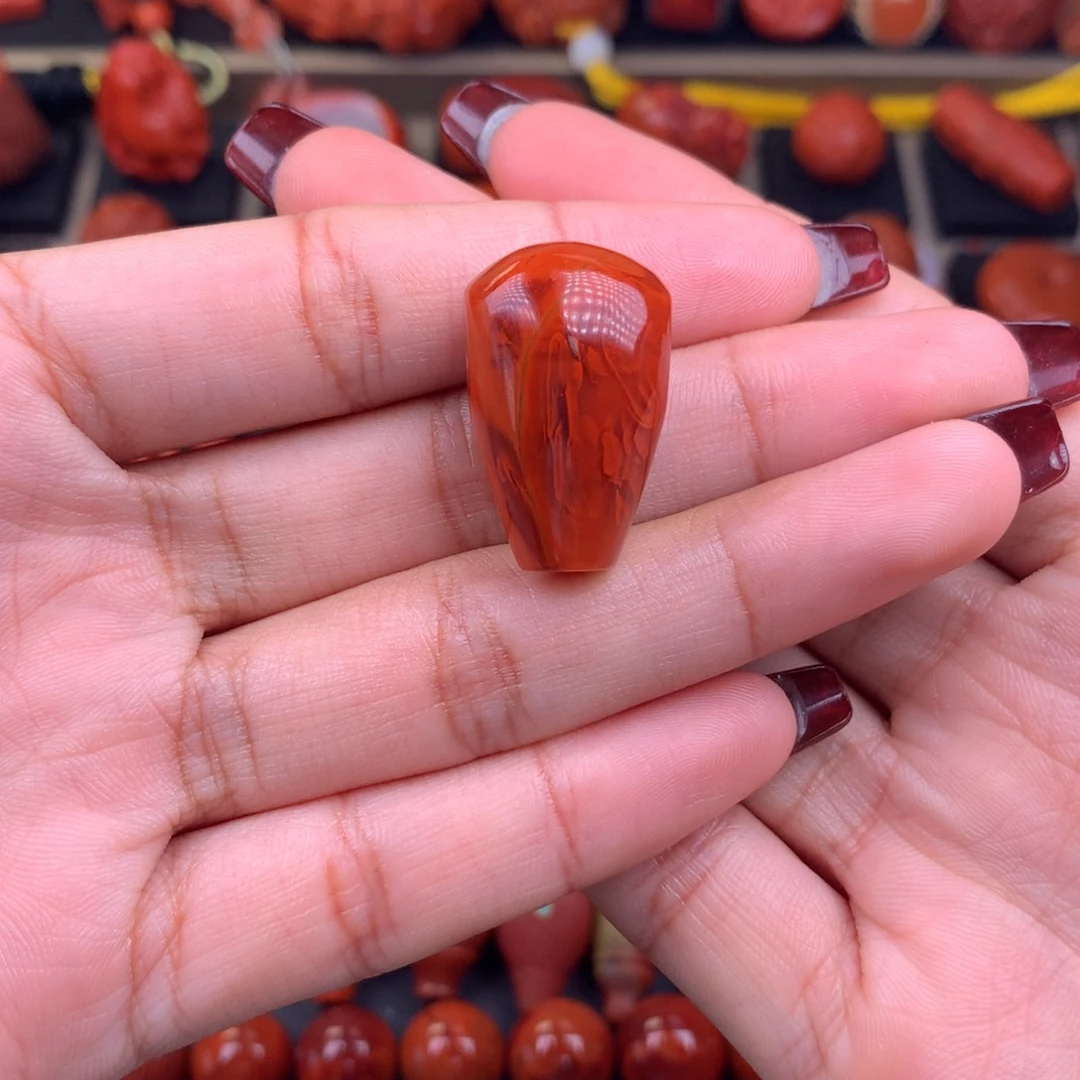 南红玛瑙未镶嵌三通16+