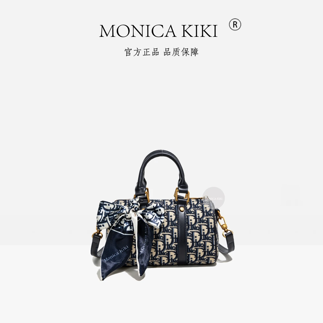 MONICA KIKI/莫妮卡奇奇提花刺绣新款造型枕头包波士顿包时尚经典