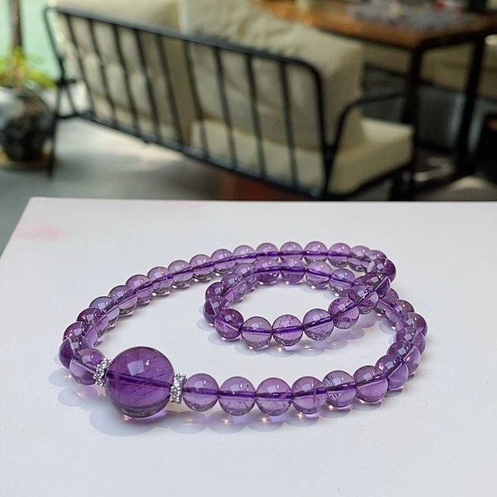水晶手链未镶嵌两圈紫气东来