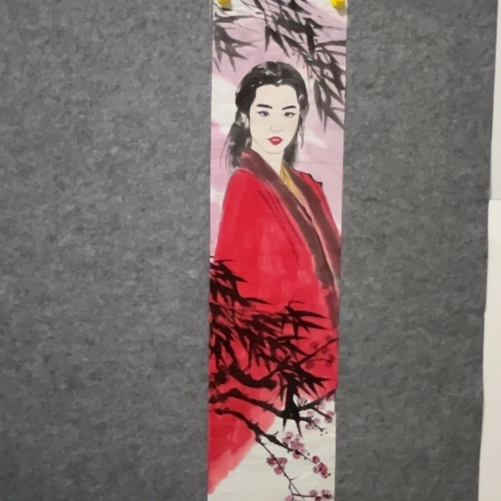 竖款大鱼书画艺术作品三尺对裁
