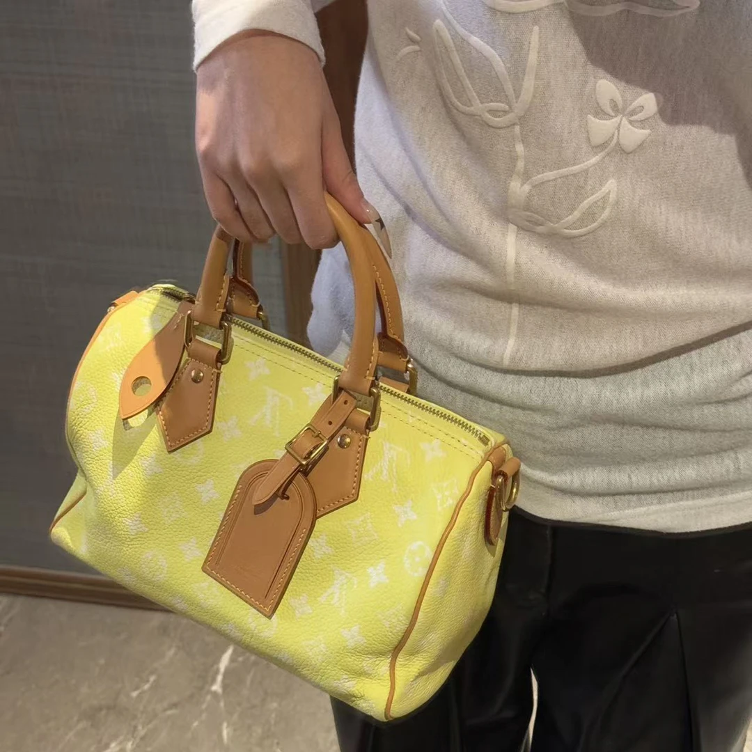99新 LouisVuitton/路易威登 展会外场！柠檬黄P9 speedy25包