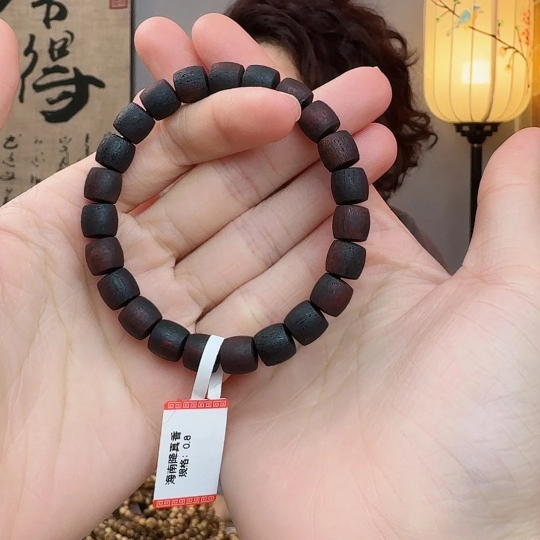 降真香手串/手链海南降真香藤本黑油桶珠0.8