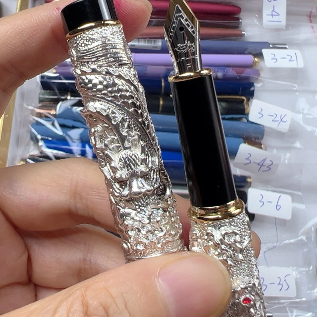 便携式小号双龙戏珠钢笔孤品清仓处理