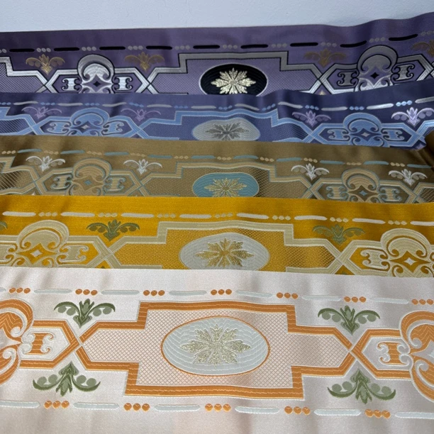 13.5cm宽缎面刺绣家纺服装辅料织带花边手工拼接DIY