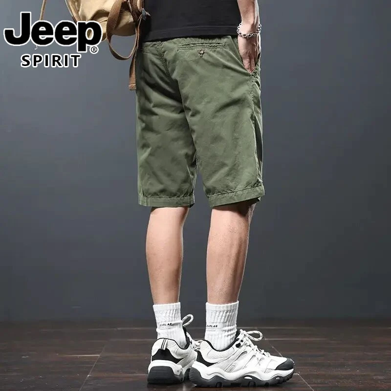 jeep吉普夏季薄款工装短裤男士新款外穿宽松五分裤子男款马裤中裤