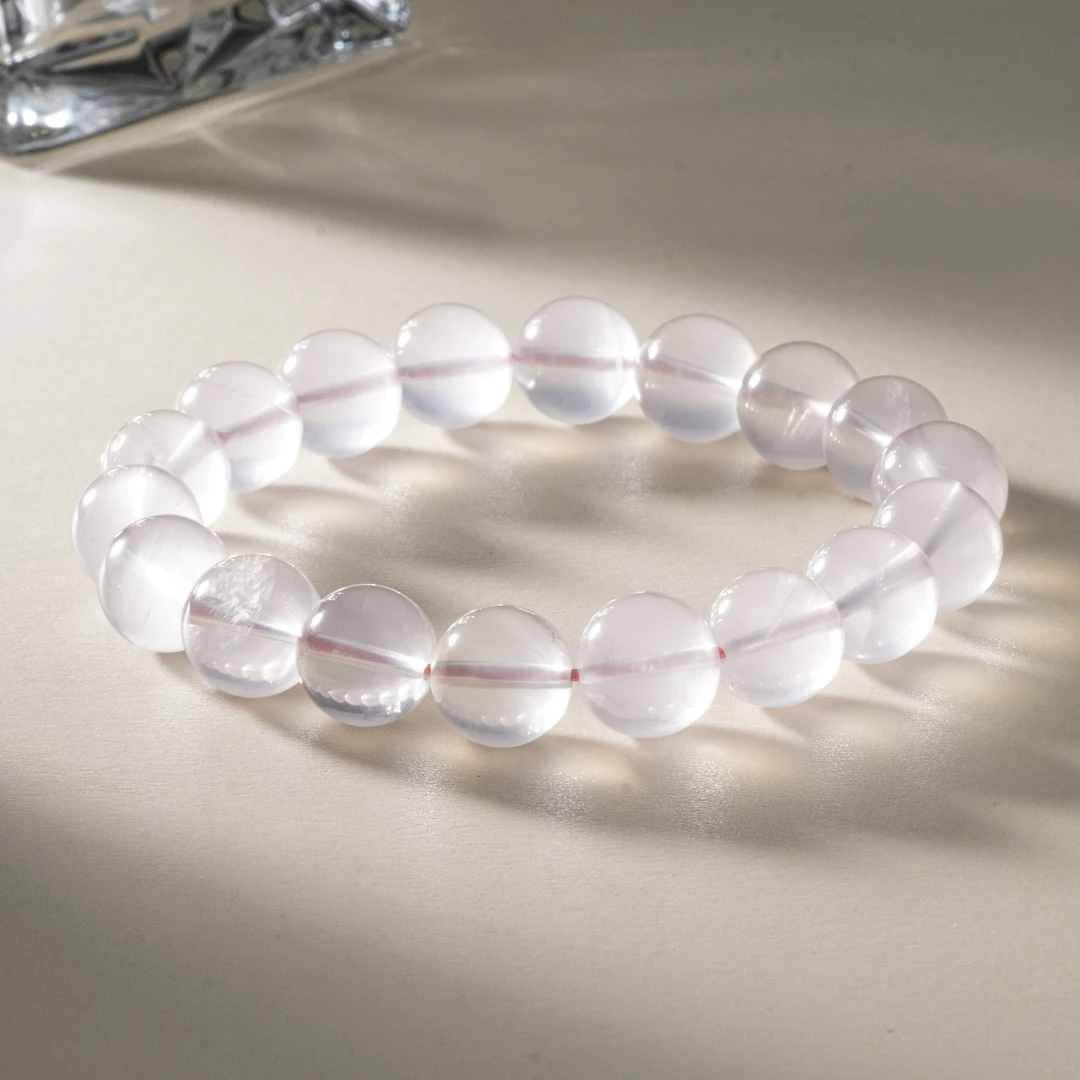 天然六芒星粉水晶手串