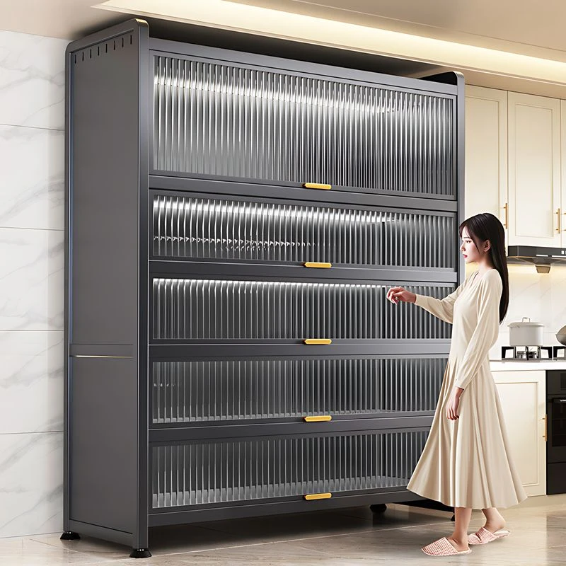 置物架大容量阳台铁皮柜一体金属整理柜多层客厅收纳柜储物柜钢制