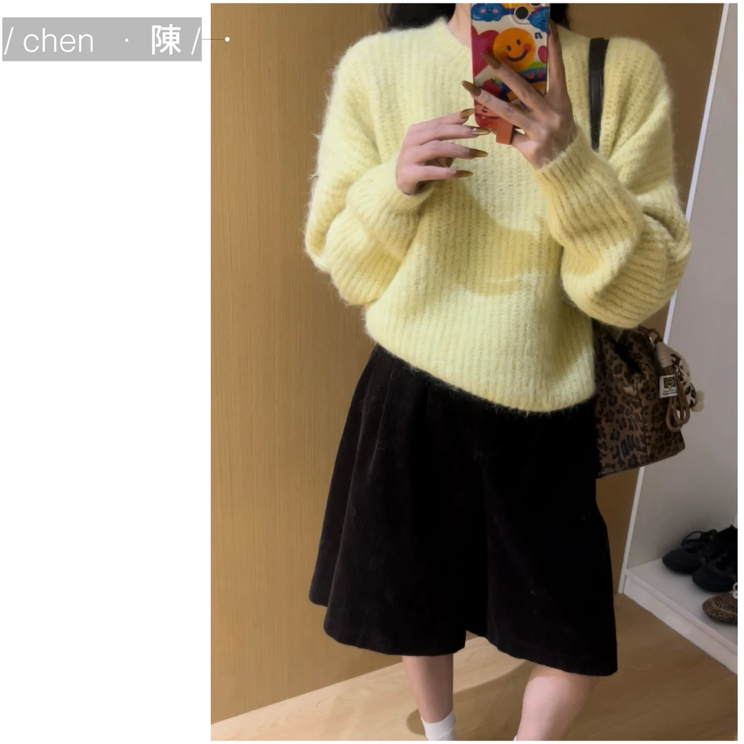chen·陳秋上新 温柔简约 纯色毛衣（会掉毛）