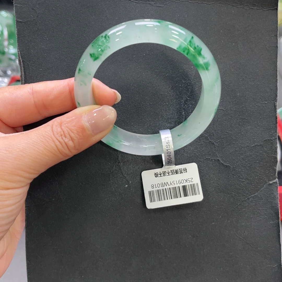 用***0石英质玉（非洲翠）未镶嵌手镯➕小玥53