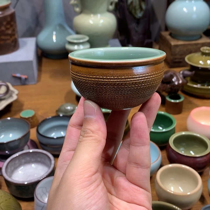 龙泉青瓷手工风水缸杯