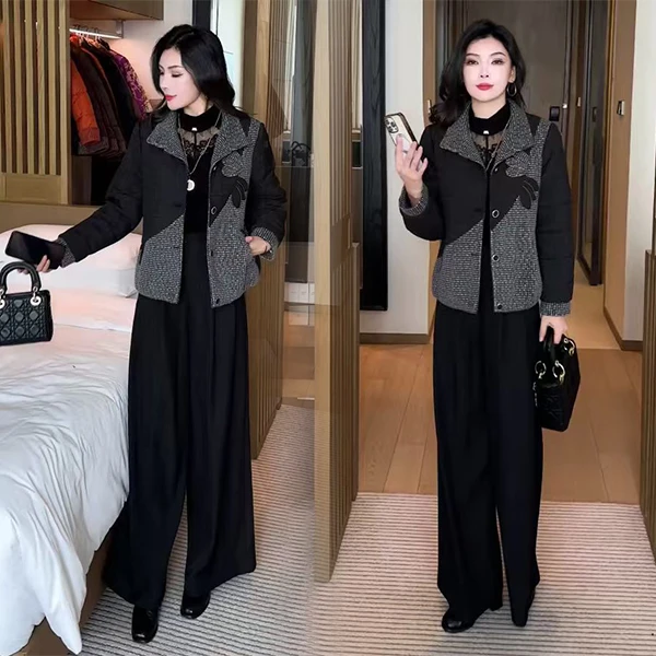 【季颜品牌】冬季新款新中式穿搭时尚气质国风提花加绒短外套162