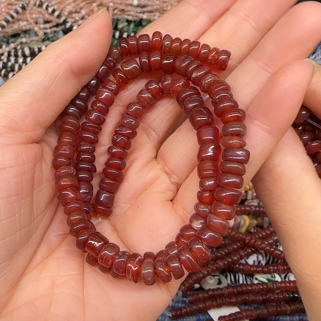 玛瑙/玉髓合金珠宝半成品老玛瑙隔片6mm一条