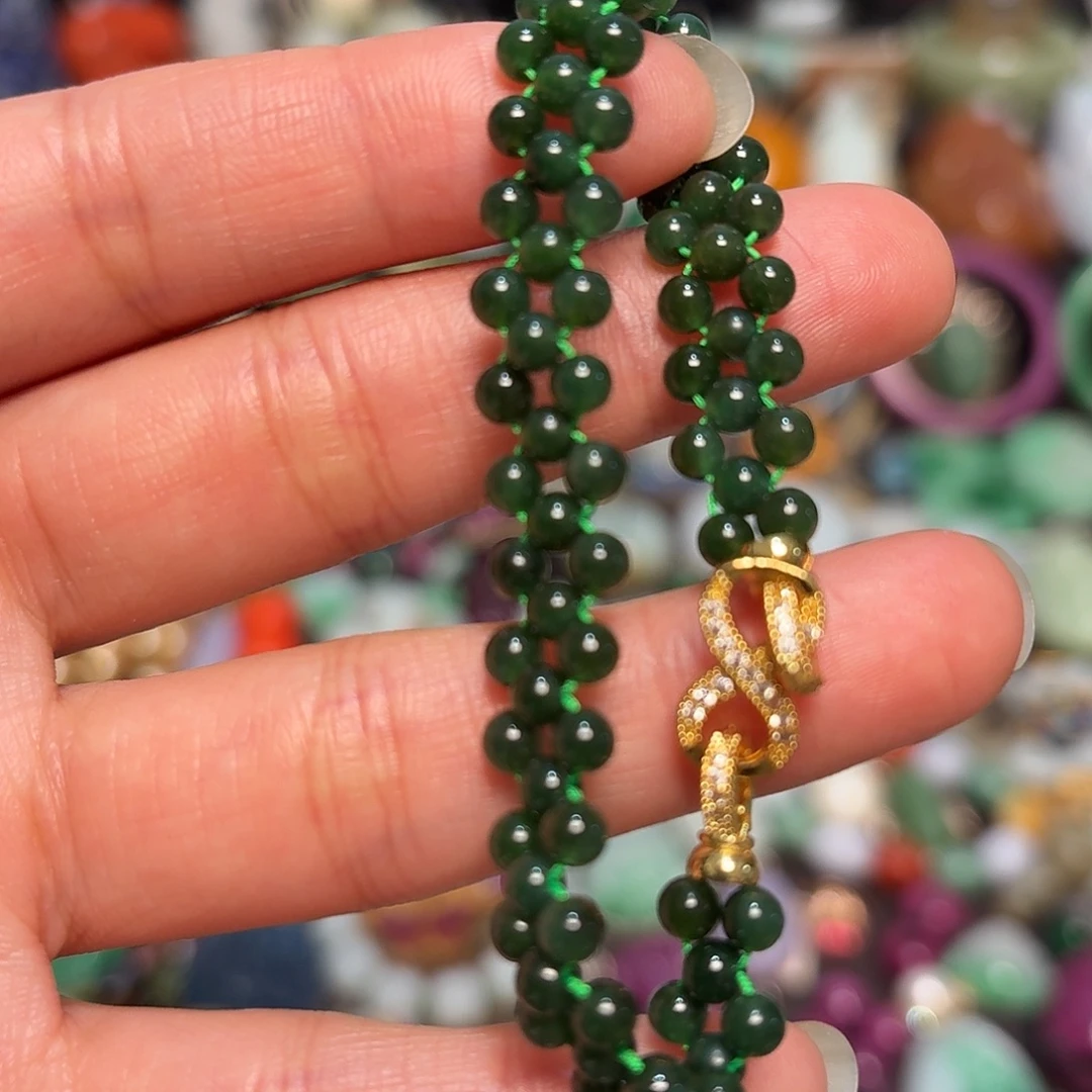 和田玉（碧玉）未镶嵌手链开播福利不议价炸