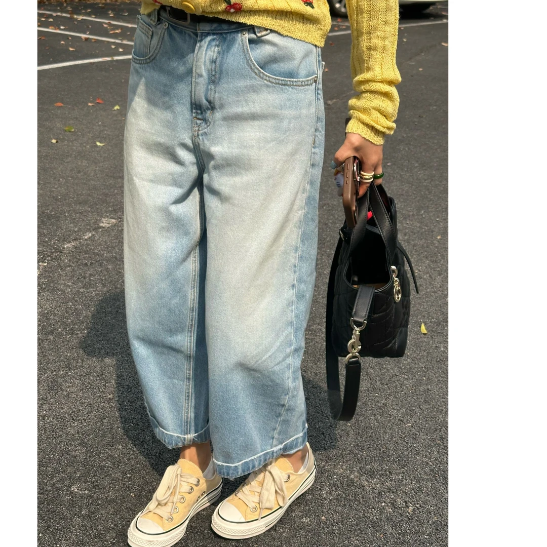 LYXZ x 大小与【八分甜】春季新小众洋气百搭显瘦八分牛仔裤77485