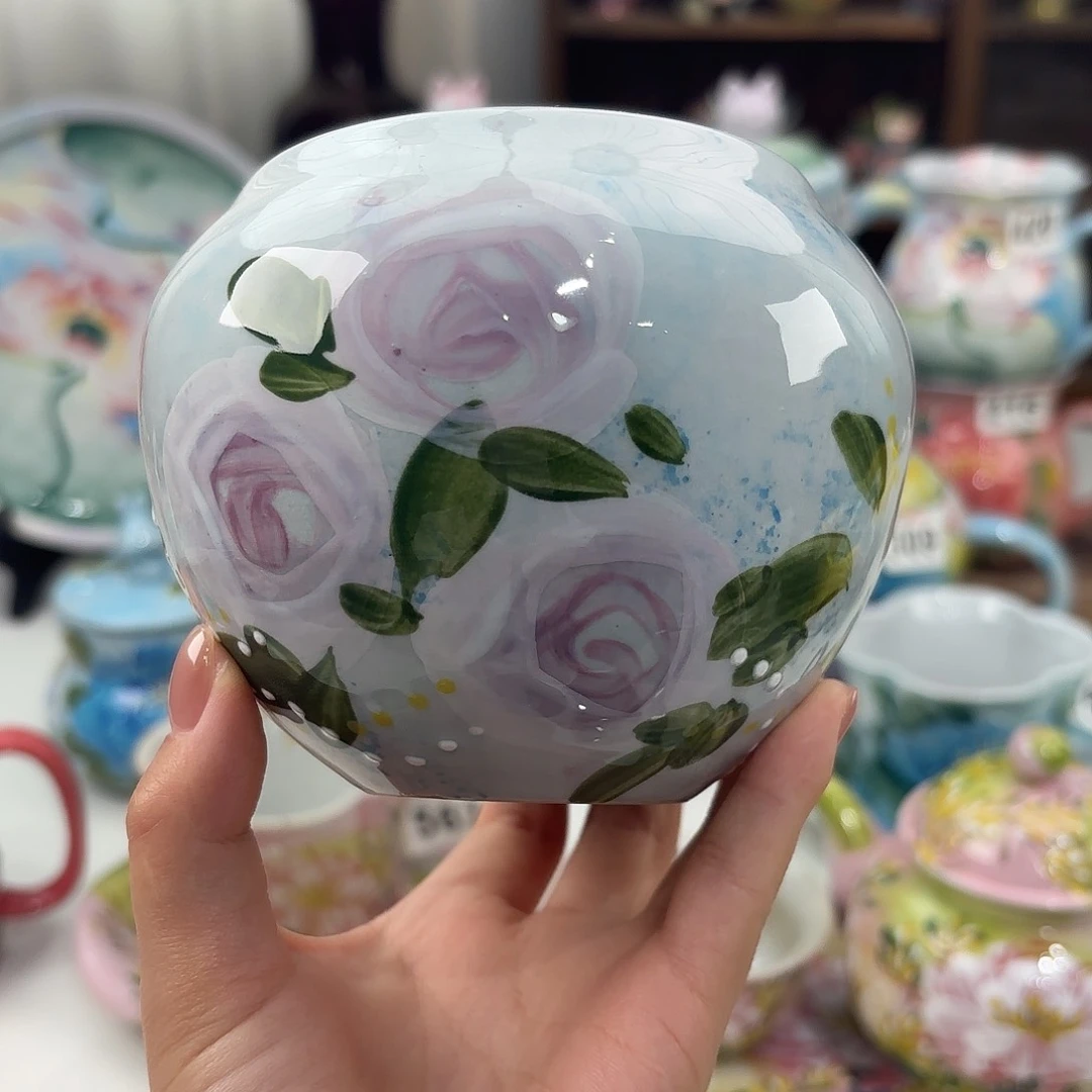 景德镇手绘高温釉下彩陶瓷茶具