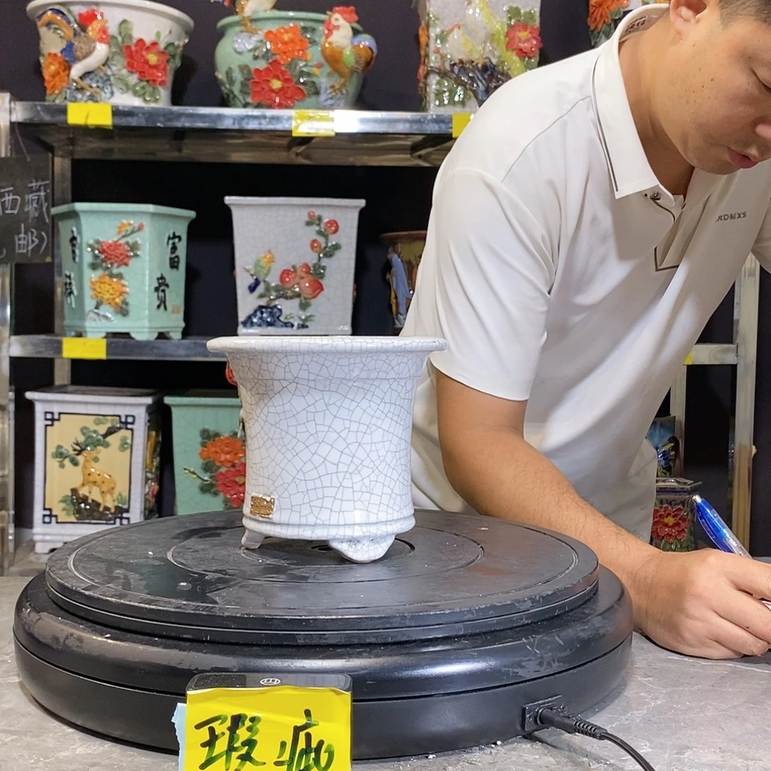 未*瑕疵石湾盆石湾盆