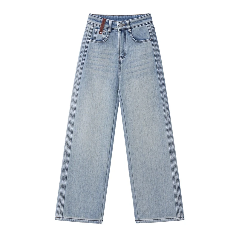 【珊珊专属】“浅蓝逸致”牛仔裤春夏季女设计款阔腿高腰显瘦休闲1353