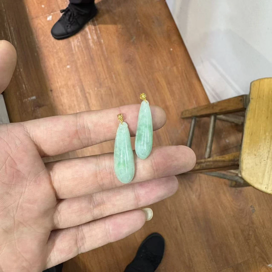 天然A货翡翠福瓜吊坠-18k金扣头-c023-多样性发一