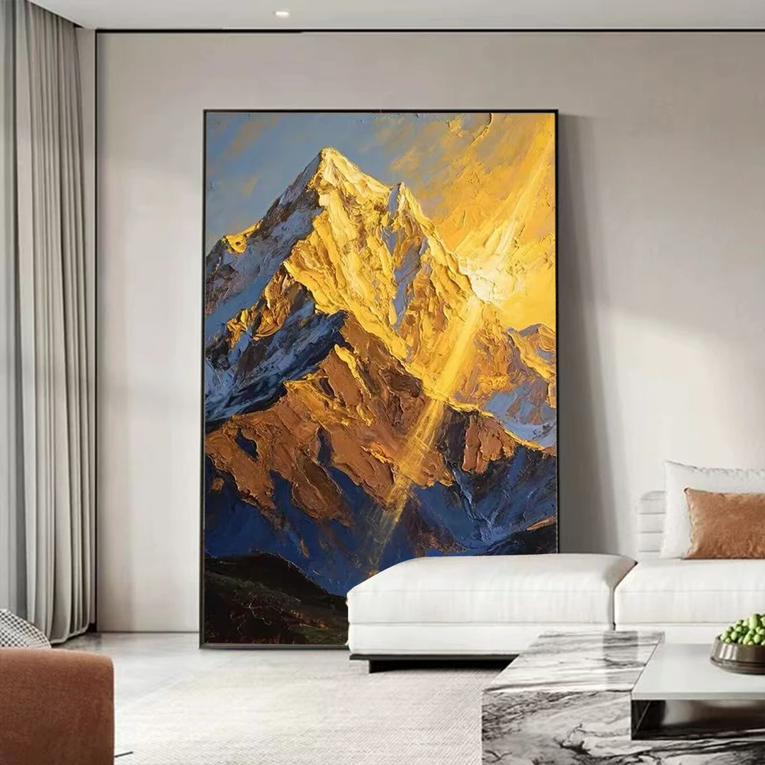 日照金山风景客厅沙发背景墙装饰画现代简约轻奢简约玄关走廊挂画