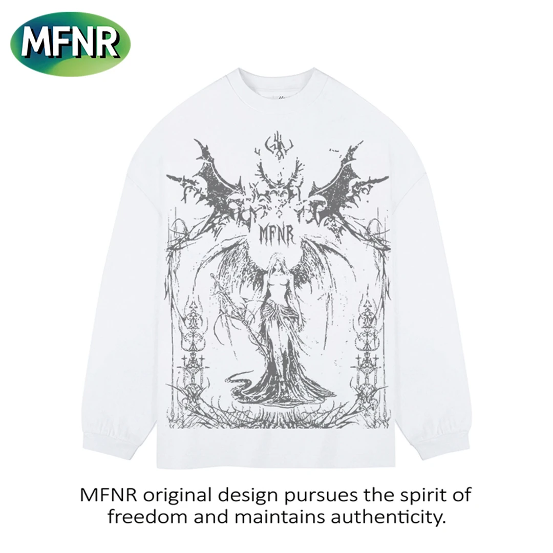 美式复古vintage重磅圆领长袖t恤男秋季潮牌重磅纯棉宽松打底上衣