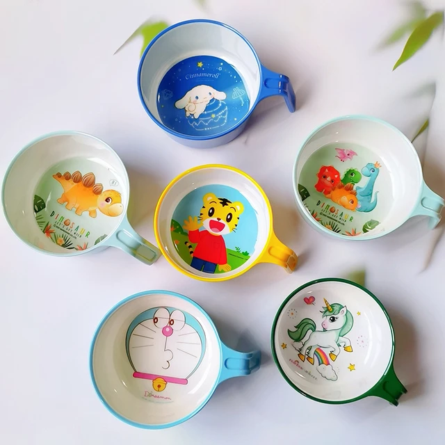 儿童饭碗儿童碗家用饭厅幼儿园密胺婴儿辅食专用手柄碗勺防摔防烫