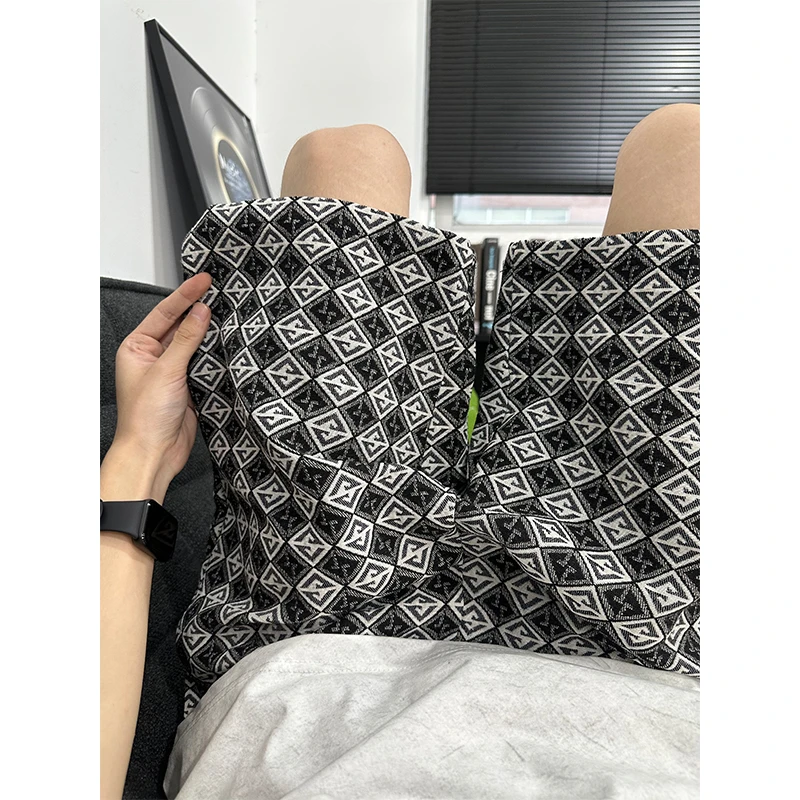 民族风复古短裤男夏季潮牌小众设计感运动裤子美式直筒宽松五分裤