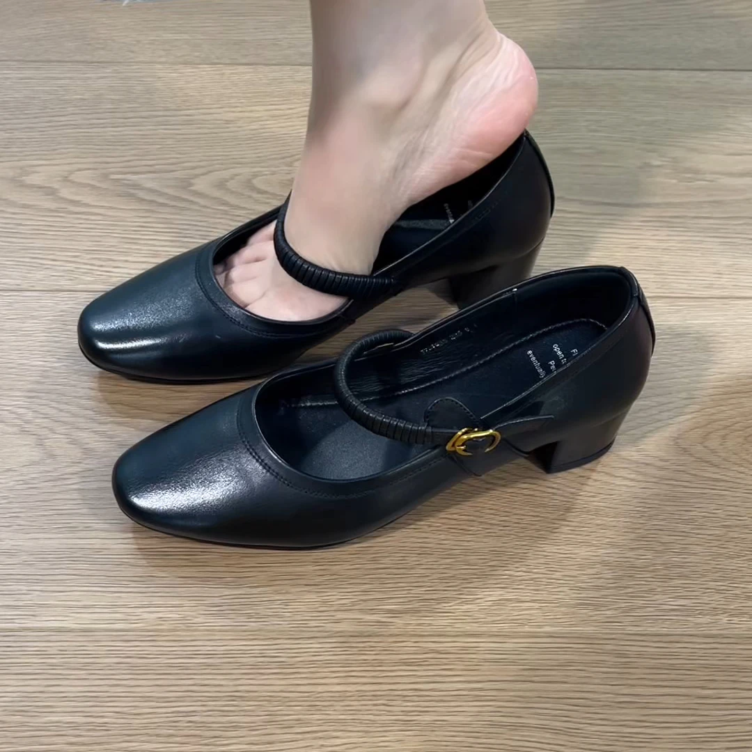 单鞋2025新款真皮复古软乎~百搭时尚气质舒适单鞋女款春秋