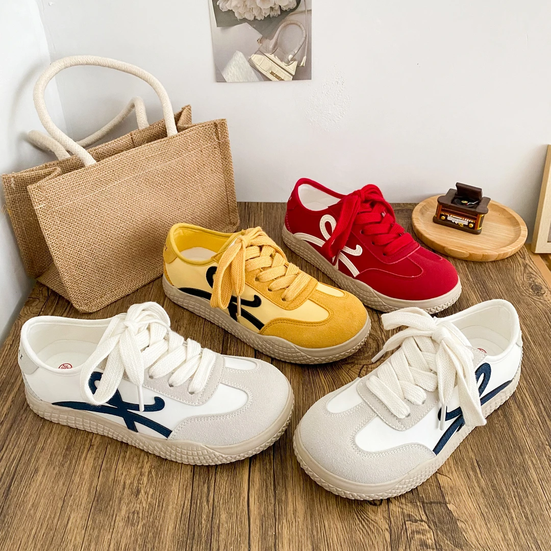 希玥德训鞋女2025春季新款时尚百搭休闲运动阿甘板鞋丑萌小白鞋潮