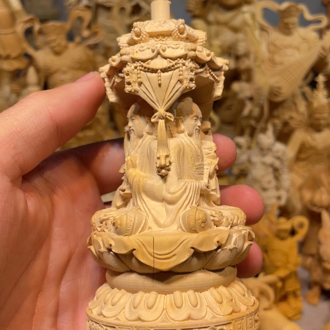 黄杨木瑕疵三清塔