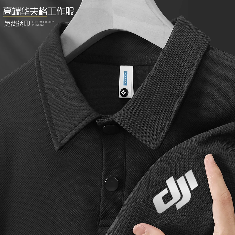 华夫格卫衣定制logo印字秋冬季polo衫翻领长袖工作服企业团体工装