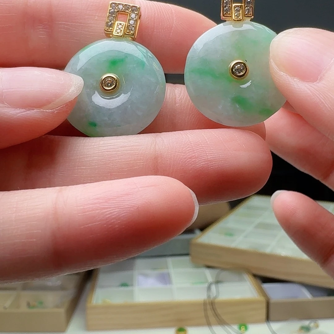 翡翠银S925镶嵌吊坠(不含链)多样性发货其一